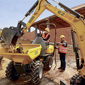 Raddumper Wacker Neuson 1001 und Kettenbagger Wacker Neuson EZ28 Action