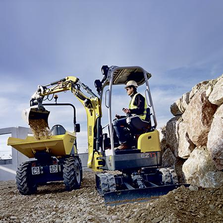 Raddumper Wacker Neuson 1501 Zero Tail Kettenbagger Wacker Neuson EZ17 Action