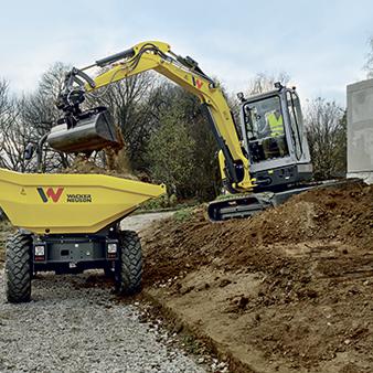 Raddumper Wacker Neuson DW50 und Zero Tail Kettendumper Wacker Neuson EZ53 Action