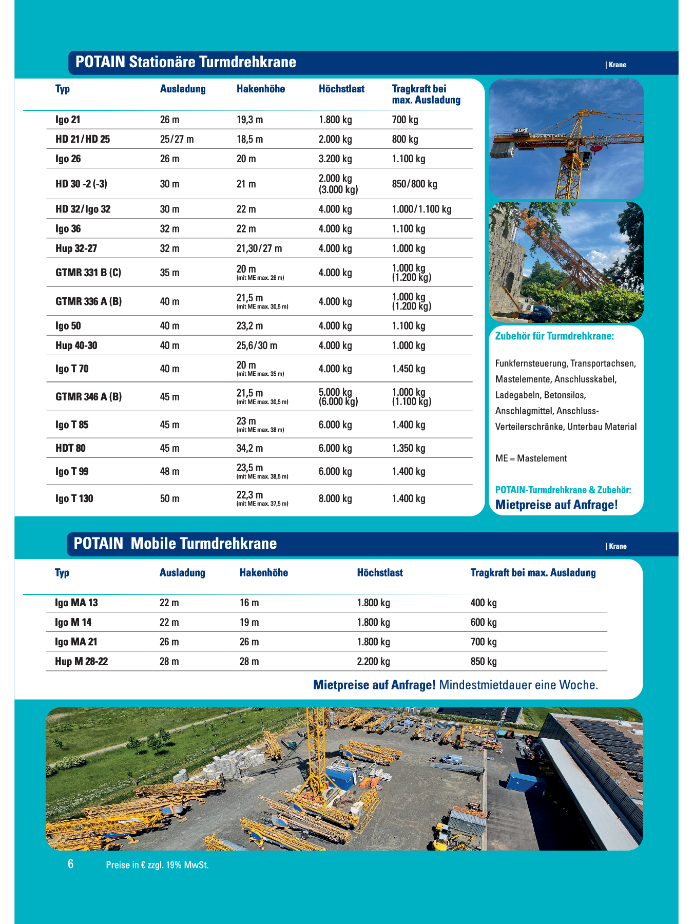 Kran, Kran mieten, Kran mieten Kassel, potain, Potain Kran Kassel, Potain Kran Kassel mieten, IGO, HUP, HD, HDT