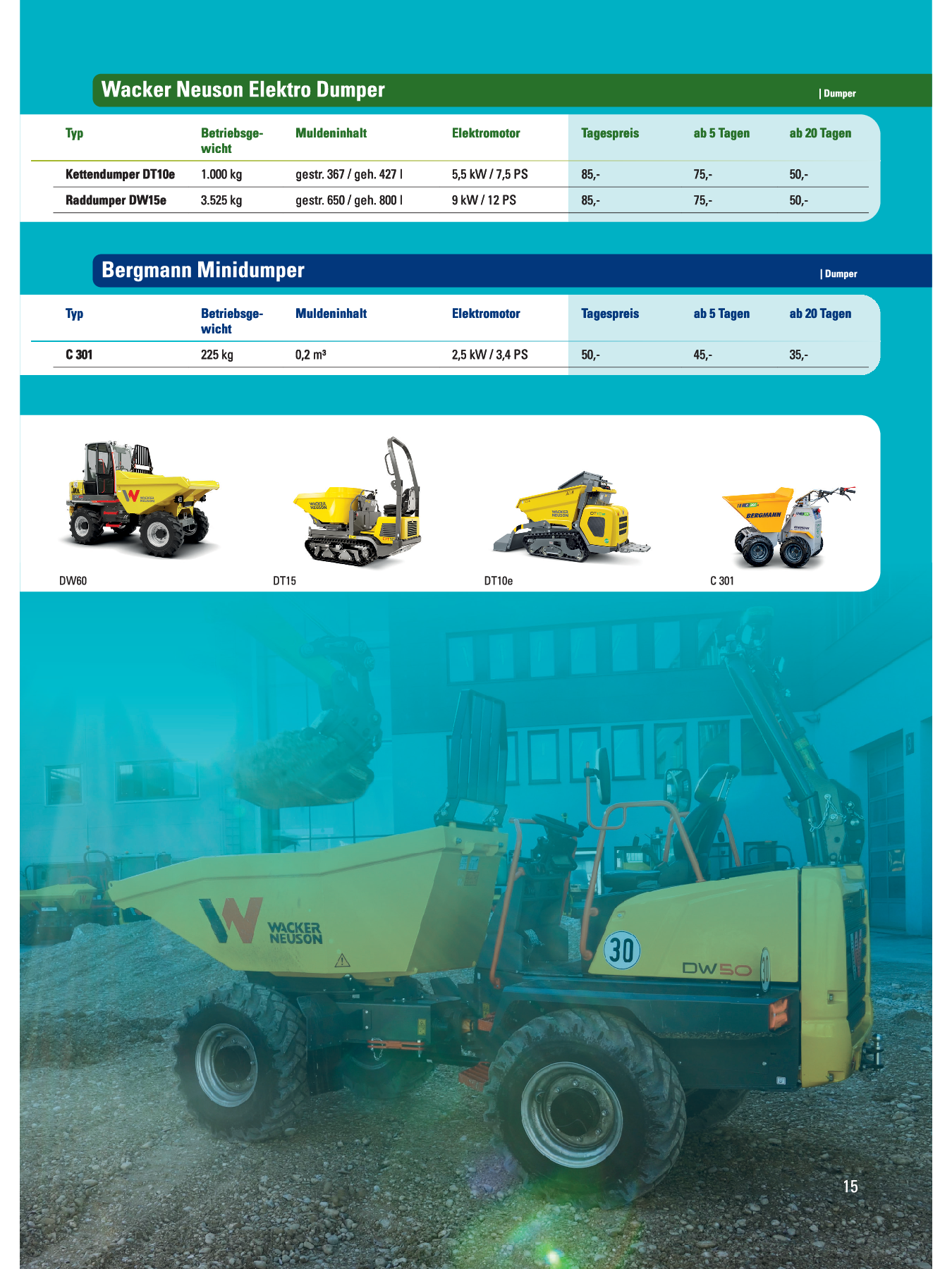 elektro dumper, DT10e, DW10e, Bergmann, bergmann minidumper