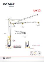 Datenblatt Turmdrehkran Untendreher Potain Igo 13