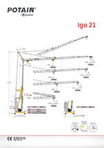Datenblatt Turmdrehkran Untendreher Potain Igo 21