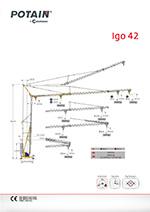 Datenblatt Turmdrehkran Untendreher Potain Igo 42