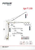 Produktinformation Datenblatt zum Untendreherkran Untendreher Turmdrehkran Kran Potain Igo T 130