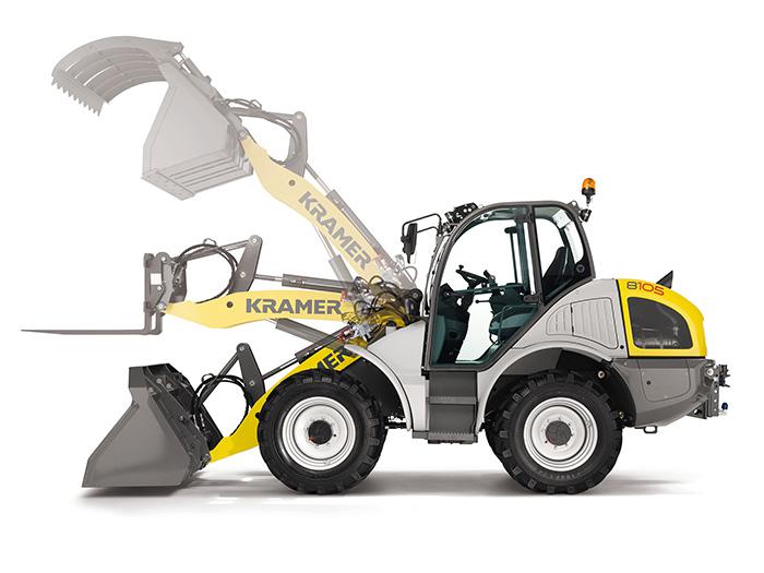 Radlader Lader Stapler Schaufellader ungeteilter Rahmen Allradantrieb Allrad Kramer Kramer 8105 Studio links aussen