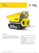 Produktinformation Datenblatt zum Kettendumper Raupendumper Dumper Wacker Neuson DT05