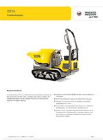 Produktinformation Datenblatt zum Kettendumper Raupendumper Dumper Wacker Neuson DT15