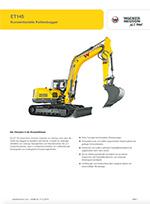 Produktinformation Datenblatt zum Kettenbagger Raupenbagger Bagger Raupe Wacker Neuson ET145