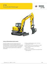 Produktinformation Datenblatt zum Kettenbagger Raupenbagger Bagger Raupe Kompaktbagger Wacker Neuson ET65