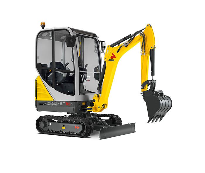 Kettenbagger Raupenbagger Raupe Bagger Kompaktbagger Minibagger Wacker Neuson ET16 Studio rechts aussen