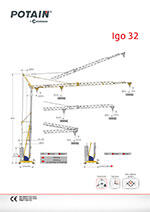 Datenblatt Turmdrehkran Untendreher Potain Igo 32