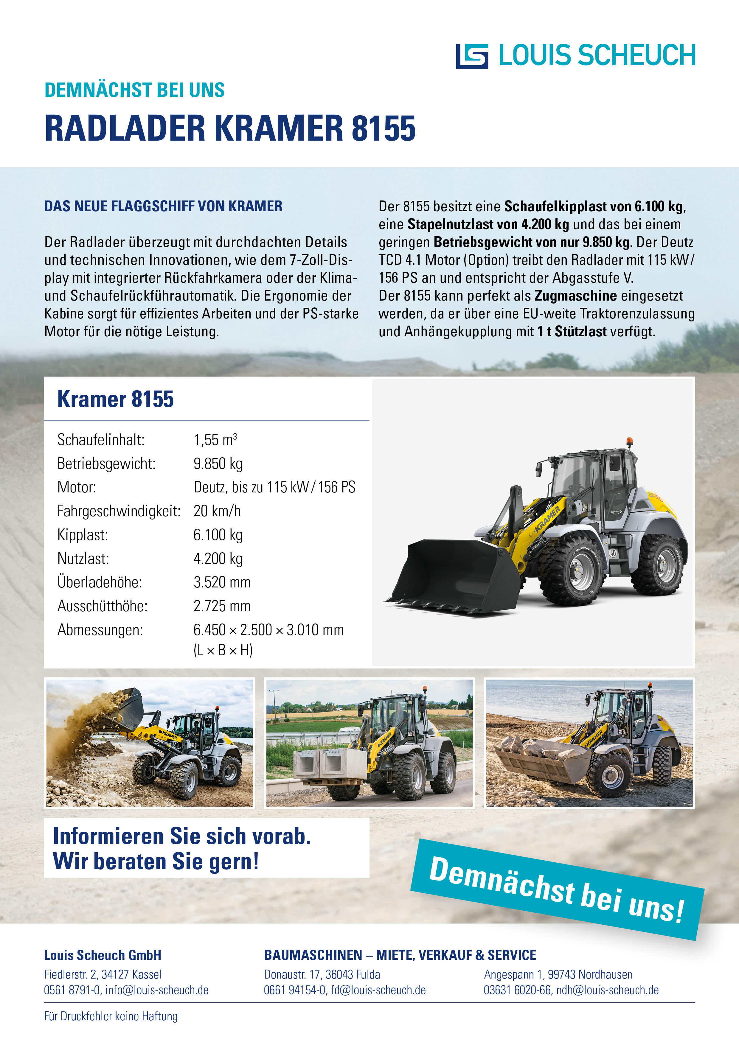 Demnächst bei uns: Radlader Kramer 8155