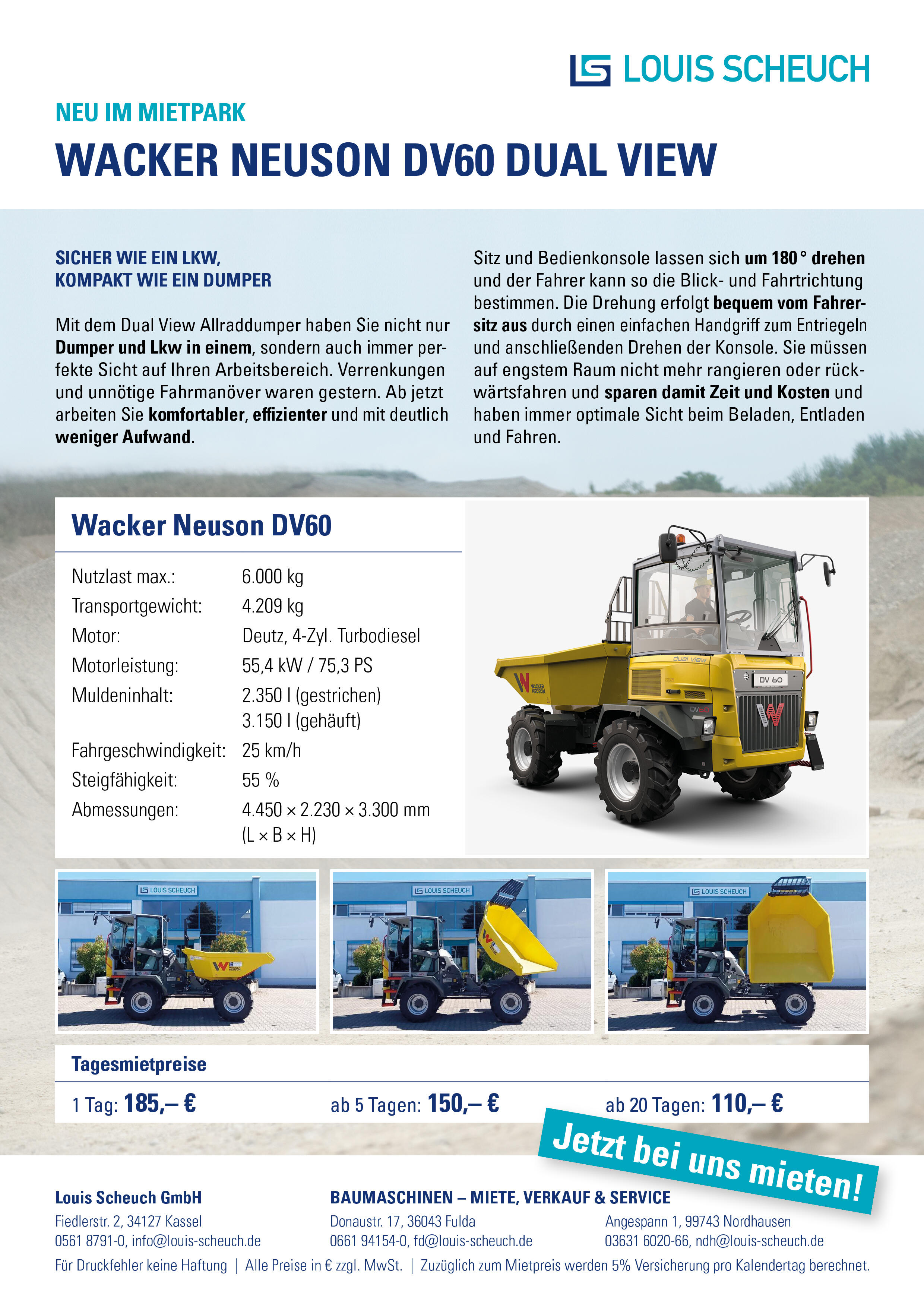 Dual View Raddumper Wacker Neuson DV60 mieten