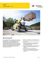 Produktinformation Datenblatt zum Teleskoplader Teleskop Lader Kramer 2706