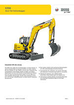 Produktinformation Datenblatt zum Zero Tail Bagger Kettenbagger Raupenbagger Raupe Wacker Neuson EZ80