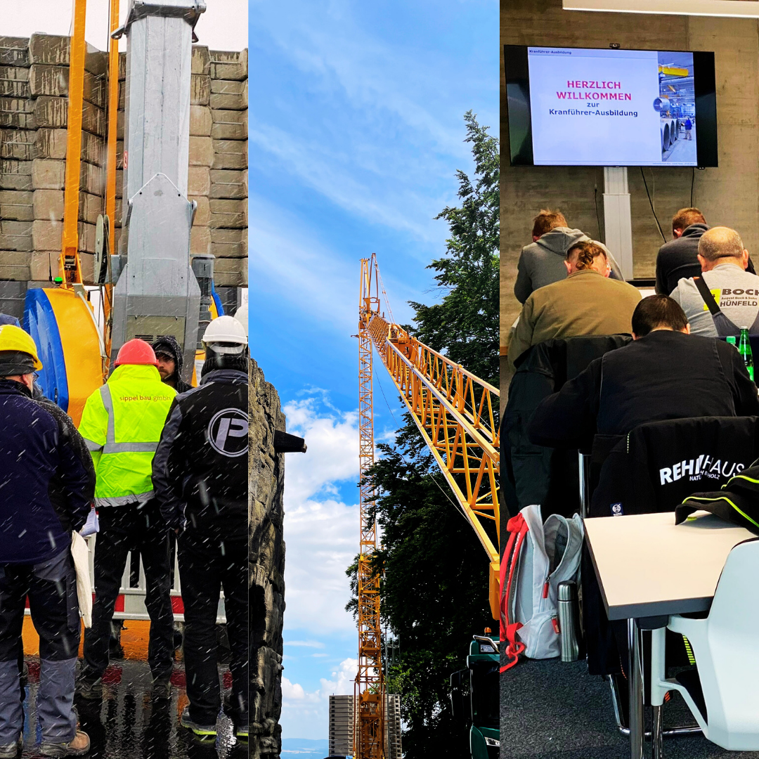 Bilder Zusammenstellung Kranführer