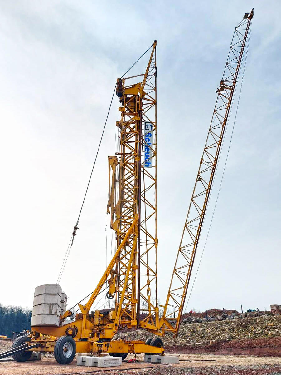 Turmdrehkran Potain 326 D im Einsatz bei August Bock & Sohn in Künzell