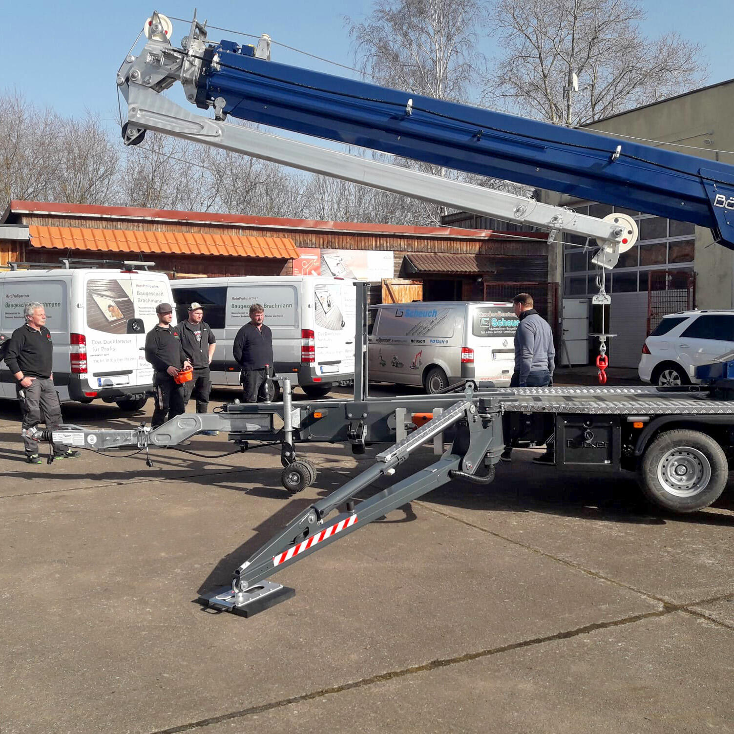 Übergabe Böcker Anhängerkran AHK 30/1500 KS an das Baugeschäft Brachmann in Nordhausen