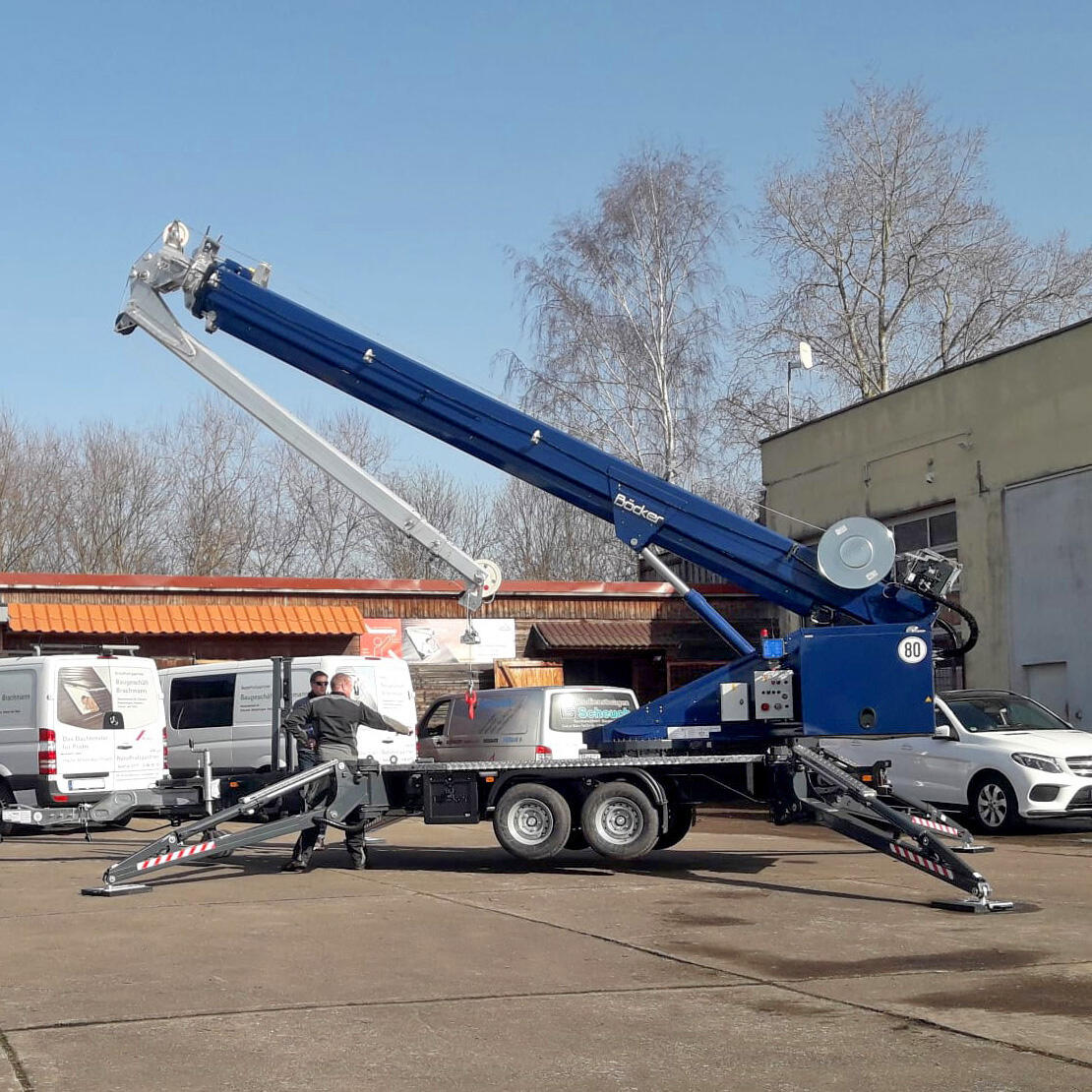 Übergabe Böcker Anhängerkran AHK 30/1500 KS an das Baugeschäft Brachmann in Nordhausen