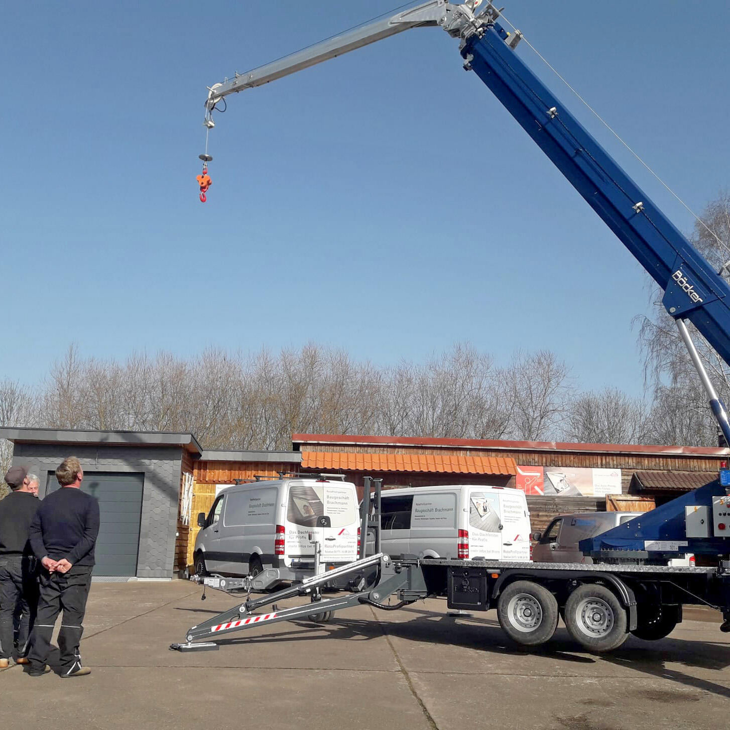 Übergabe Böcker Anhängerkran AHK 30/1500 KS an das Baugeschäft Brachmann in Nordhausen