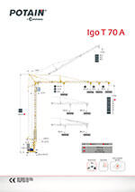 Produktinformation Datenblatt zum Untendreherkran Untendreher Turmdrehkran Kran Potain Igo T 70 A