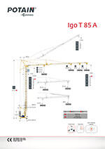 Produktinformation Datenblatt zum Untendreherkran Untendreher Turmdrehkran Kran Potain Igo T 85 A