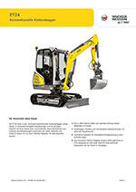 Produktinformation Datenblatt zum Kettenbagger Raupenbagger Bagger Raupe Kompaktbagger Wacker Neuson ET24