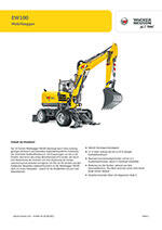 Produktinformation Datenblatt zum Mobilbagger 10 Tonnen Wacker Neuson EW100