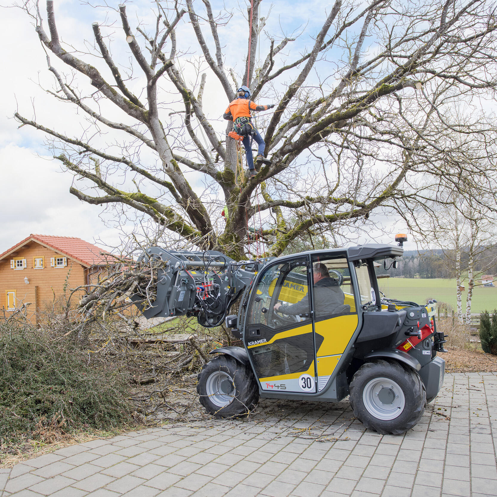 Teleskoplader Kramer 1445 Holz Action 02