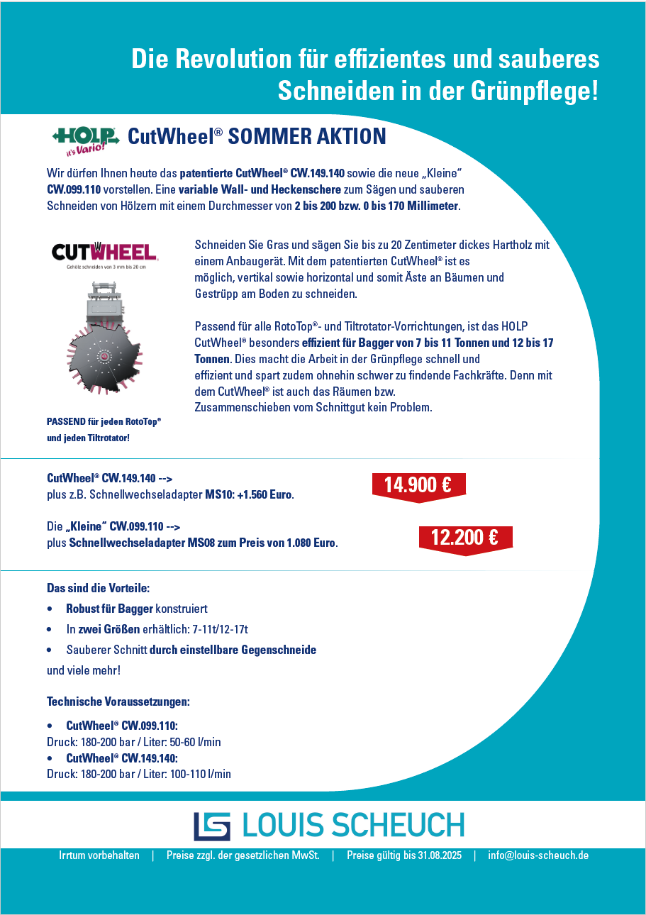 HOLP, holp, CutWheel, cutwheel, Bagger, Anbaugerät Bagge, Gehölz schneiden